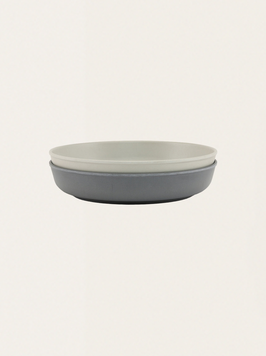 Zestaw dwóch bambusowych talerzy