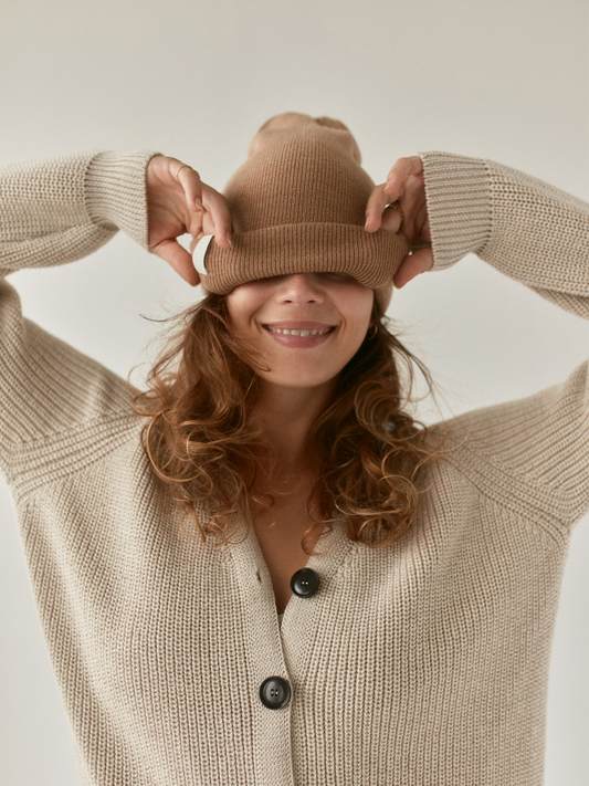 Czapka typu beanie z wełny merino 'Fine'