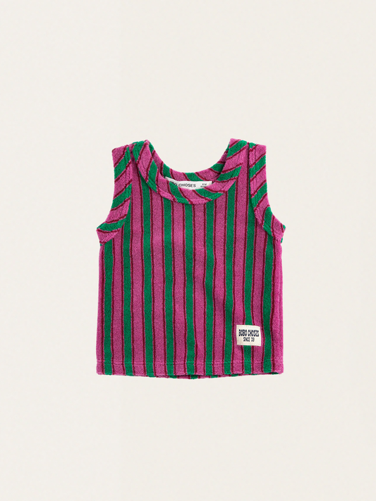 Bawełniany tank top Baby z miękkiej frotte Striped