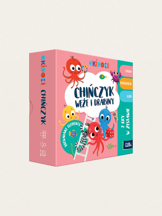 OKIDOKI - Gra planszowa 2w1 - Chińczyk, Węże i drabiny