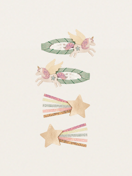 Spinki do włosów 4 szt. Flying Unicorn