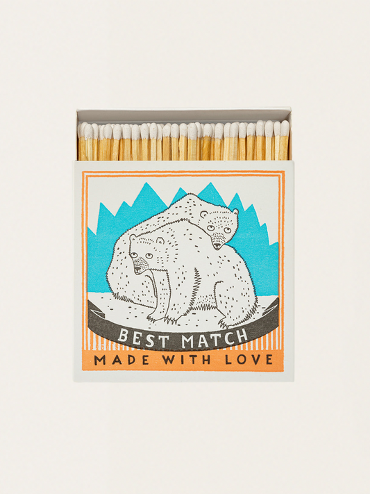 Zapałki w eleganckim pudełku vintage - Polar Bears