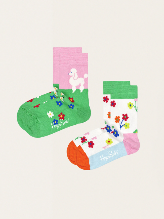 Skarpetki dziecięce Happy Socks 2-pak Poodle & Flowers