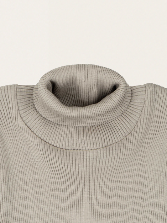 Prążkowany golfik z wełny merino Winter Fog