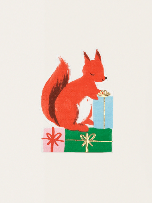 Serwetki - wiewiórka z prezentami