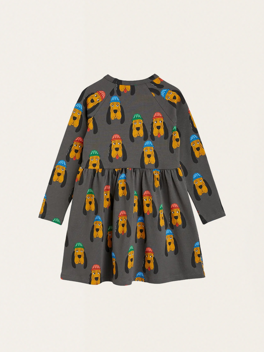 Bawełniana sukienka z motywem psów Bloodhound