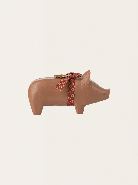 Świecznik bożonarodzeniowy - Pig candle holder medium