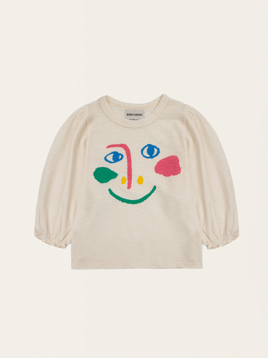 Bawełniany t-shirt z bufiastymi rękawami Kids