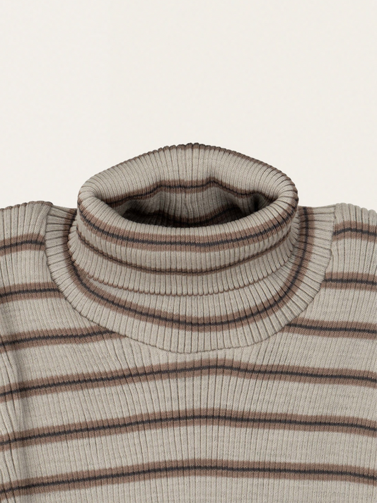 Prążkowany golfik z wełny merino Winter Fog Stripes