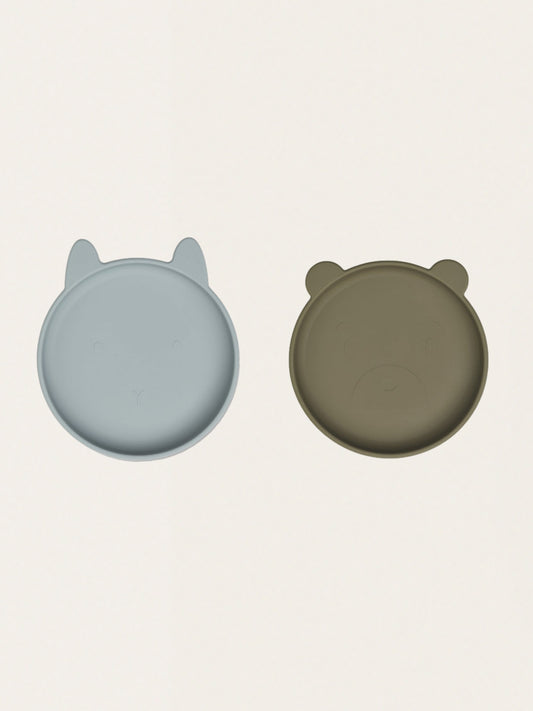 Zestaw dwóch silikonowych talerzy Olivia Plate