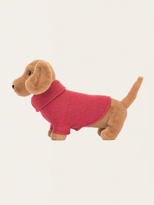 Piesek jamnik w sweterku