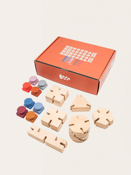 Zestaw drewnianych klocków DREAMER SET - 64 elementy