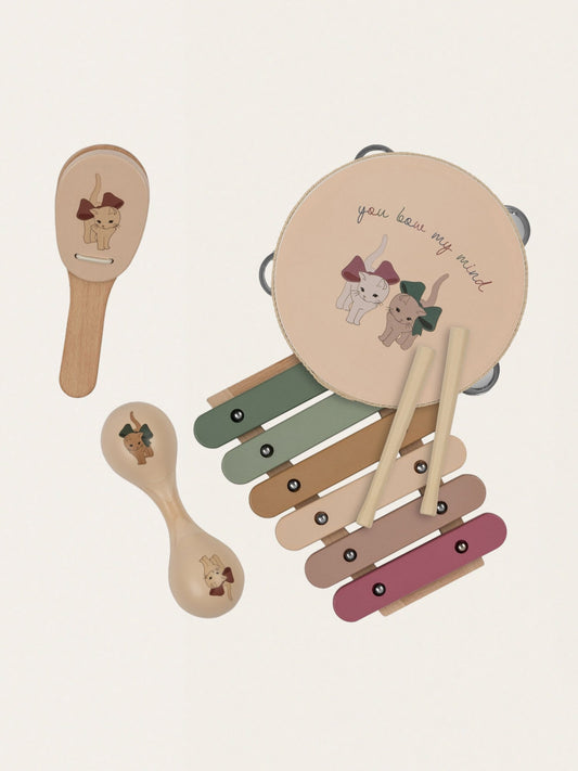 Zestaw drewnianym instrumentów