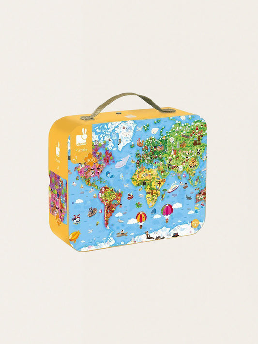 Puzzle w walizce: Ogromna mapa świata