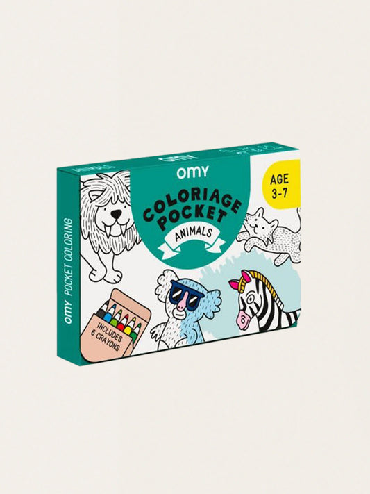 KIESZONKOWA KOLOROWANKA Z KREDKAMI zwierzęta