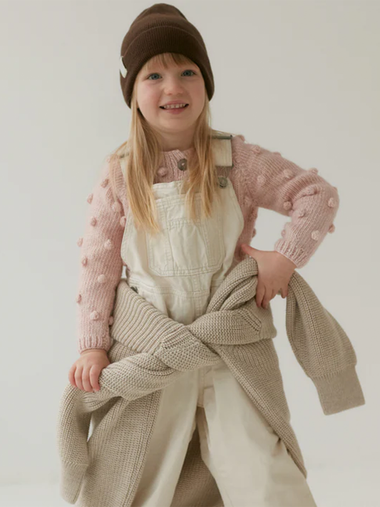 Puchaty Cardigan Popcorn Soft Pink