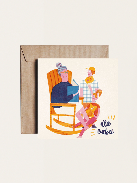 Kartka okolicznościowa - Dzień Babci - Grandma And The Rocking Chair