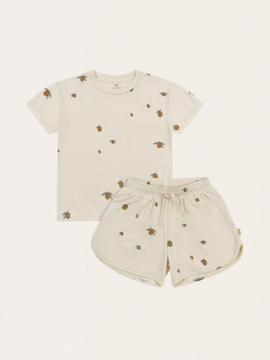 Bawełniany zestaw z krótkim rękawem Basic