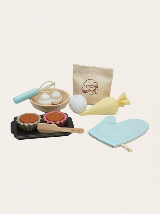 Drewniany zestaw do pieczenia babeczek