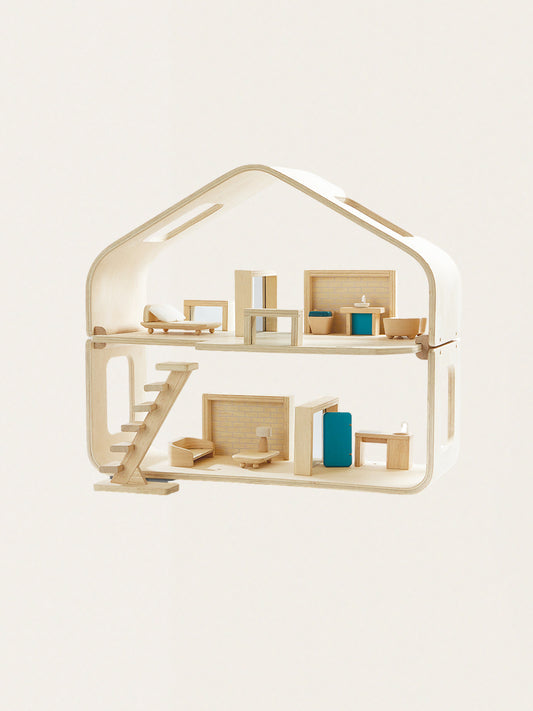 Nowoczesny domek dla lalek z mebelkami