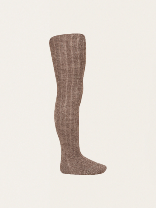 Prążkowane rajstopy z wełną merino