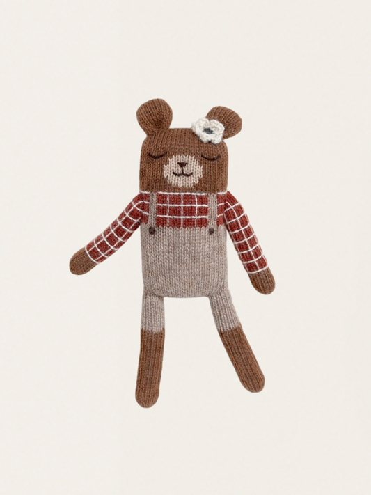 Ekologiczna przytulanka z alpaki Teddy Sienna plaid shirt