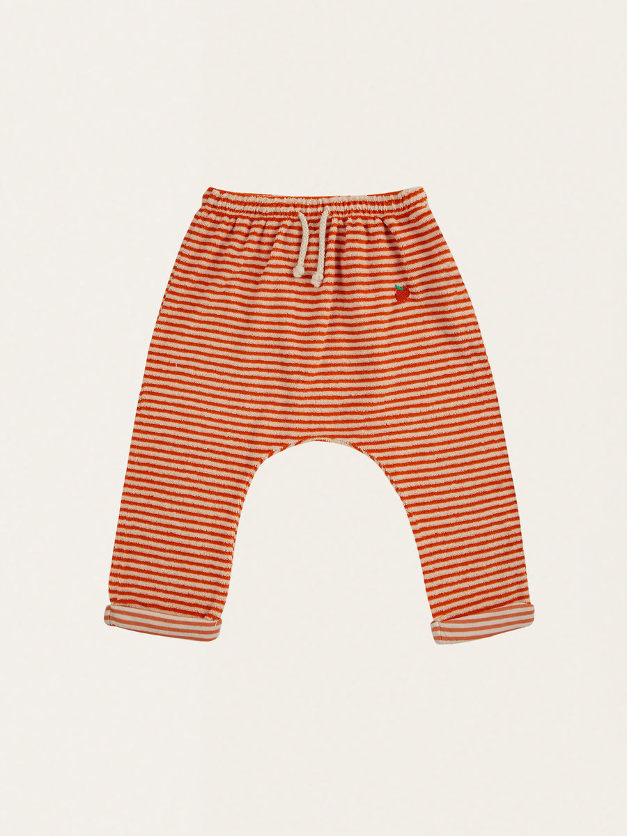 Spodnie z miękkiej tkaniny frotte Baby Orange Stripes