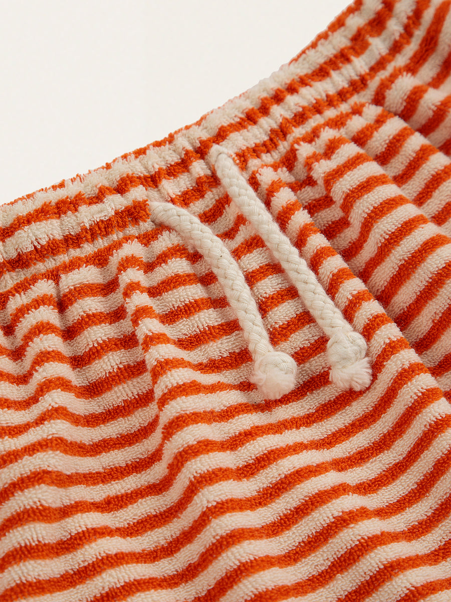 Spodnie z miękkiej tkaniny frotte Baby Orange Stripes