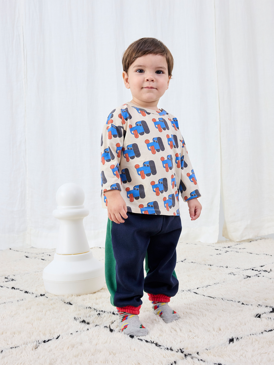 Bawełniane spodnie joggersy Baby Bobo Choses Color Block