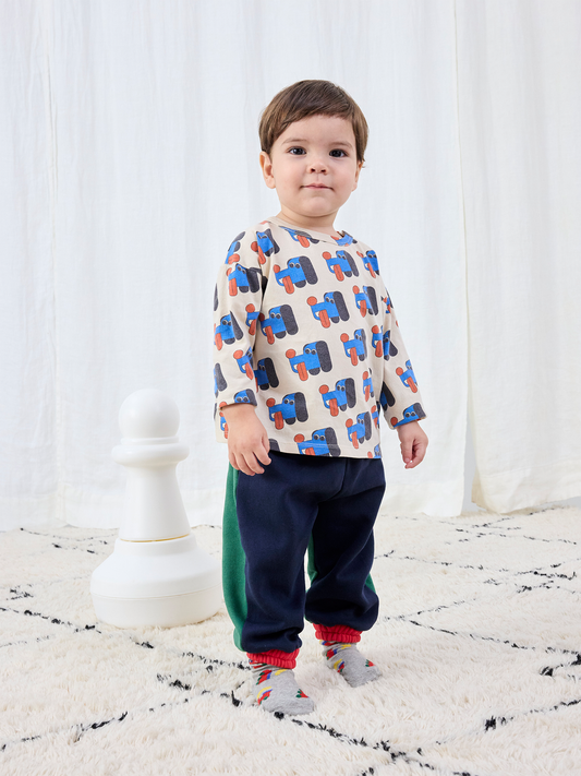 Bawełniane spodnie joggersy Baby Bobo Choses Color Block