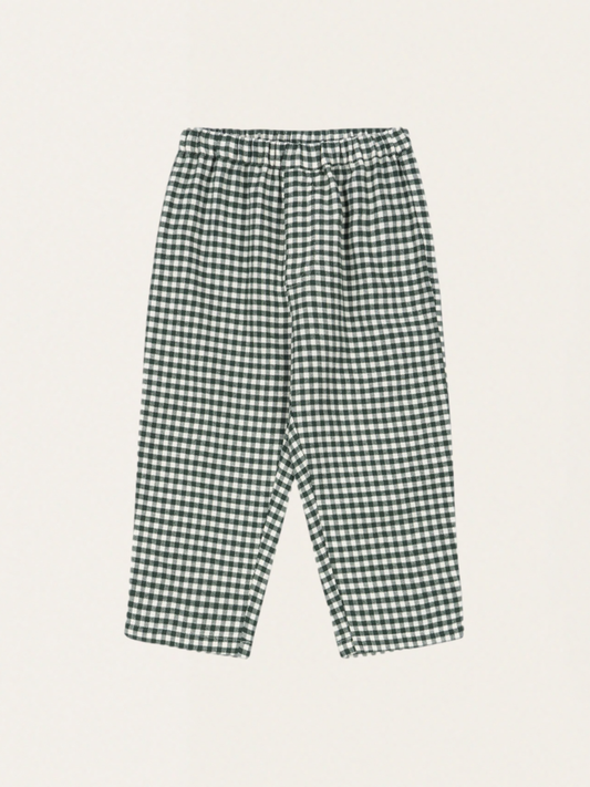 Flanelowe spodnie w kratę z organicznej bawełny Foret