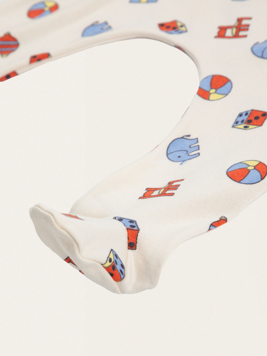 Bawełniane półśpioszki - legginsy ze stópkami Toys all over