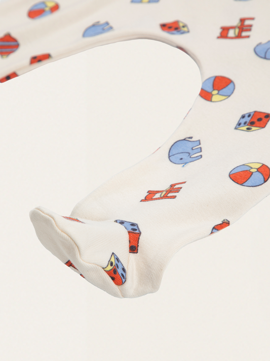 Bawełniane półśpioszki - legginsy ze stópkami Toys all over
