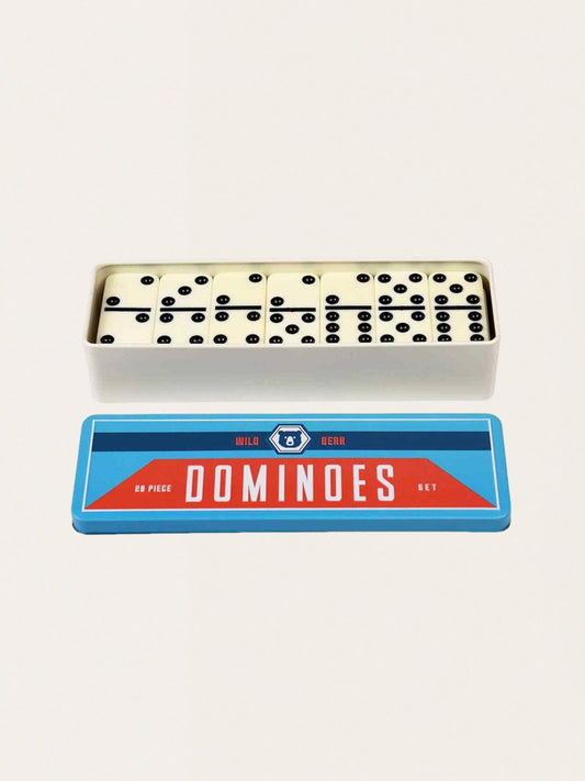 Klasyczne domino w metalowym pudełku