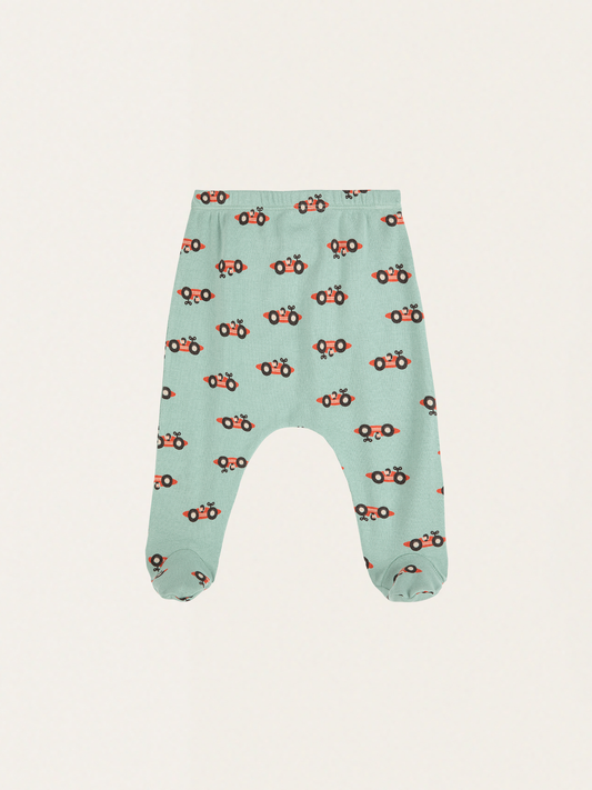 Bawełniane półśpioszki - legginsy ze stópkami Race Car all over