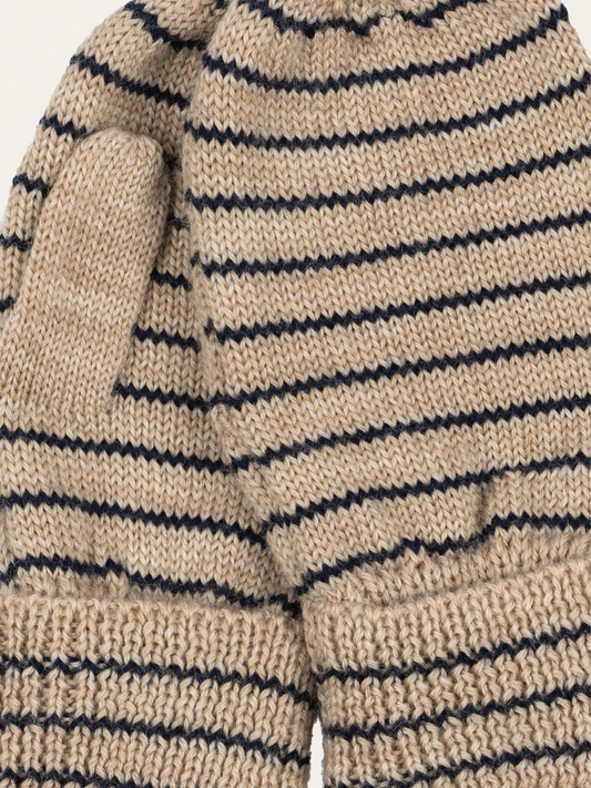 Wełniane rękawiczki mitenki Louli STRIPE BLUIE