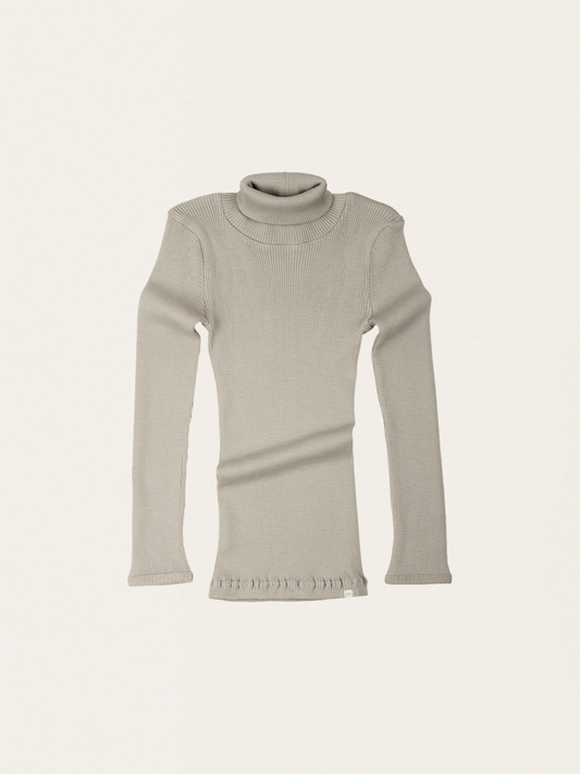 Prążkowany golfik z wełny merino Winter Fog