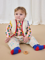 Bawełniane pikowane spodnie Baby Kaleidoscope all over