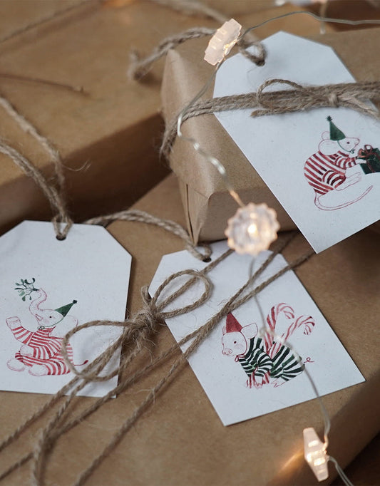 Zawieszki do prezentów - 3 szt. - SŁOŃ, MYSZKA, ŚWINKA