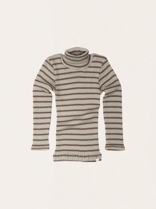 Prążkowany golfik z wełny merino Winter Fog Stripes