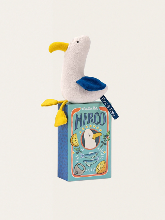 Maskotka - grzechotka w pudełku - Mewa Marco