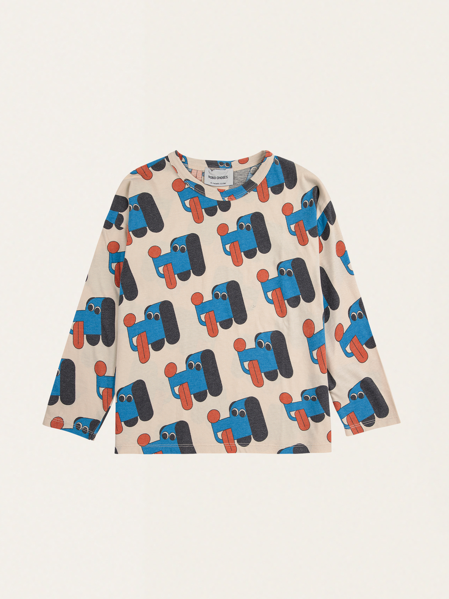 Bawełniany long sleeve Kids Doggy Mate all over