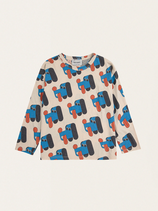 Bawełniany long sleeve Kids Doggy Mate all over