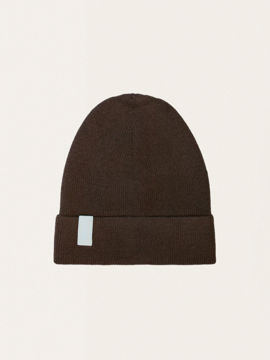 Czapka typu beanie z wełny merino 'Fine' Chocolate Brown
