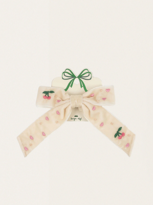 Spinka do włosów Velvet Bow Pearly