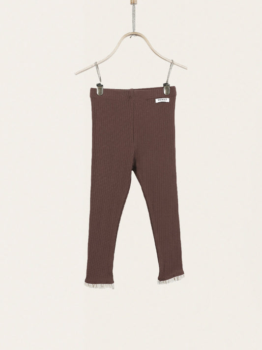 Legginsy Afke z delikatną koronką