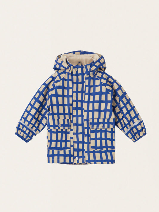Wiatroszczelna kurtka przeciwdeszczowa - Plaid Cobalt