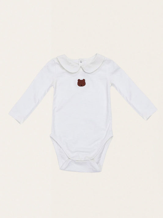 Bawełniane body Davy z uroczym haftem