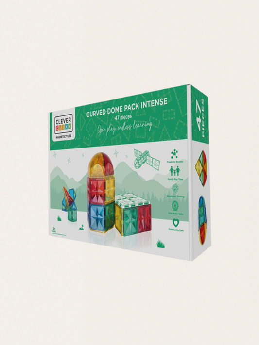 Klocki magnetyczne Cleverclixx - Curved Dome Pack Intense - 47 el.