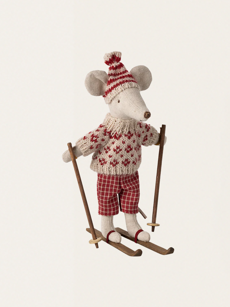 Myszka narciarka Winter Mouse with ski set Mom